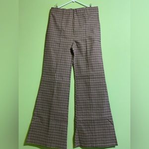 Lulus Plaid High Waisted Flare Pants